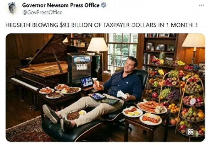 加州州长纽森在社交媒体上发布了一张人工智能生成的图片，直接把美国政坛炸翻了。图片