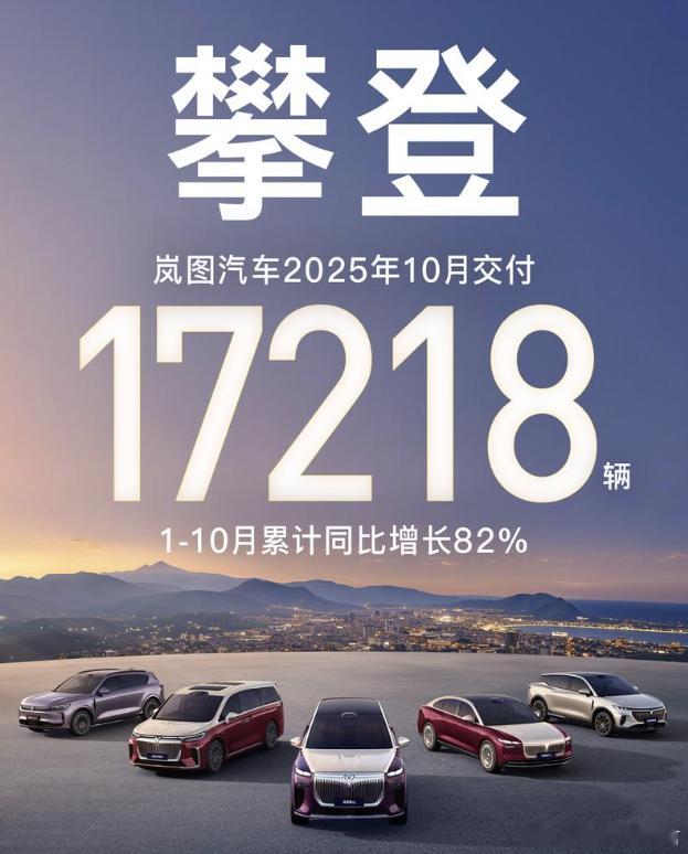 岚图汽车资讯 岚图汽车是真的稳！今年1-10月，它连续9个月销量在增长！10月岚