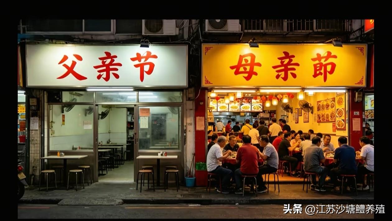 父亲节和母亲节最大的区别，
应该是这样的场景吧？
不知道是哪位网友发出来的图片！
