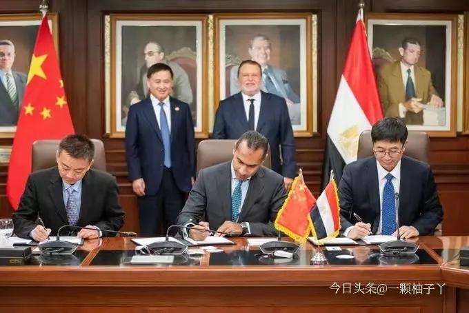 中国和埃及也签了，两国总理当见证人，央行大佬们签下合作备忘录，宣布以后做生意能用