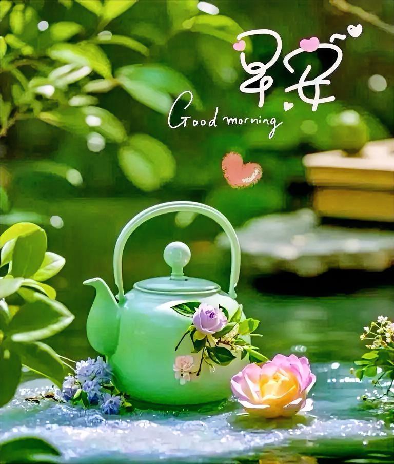 茶香氤氲，晨光满溢心间。早安，美好的一天从这壶香茗开始！🍵🌿