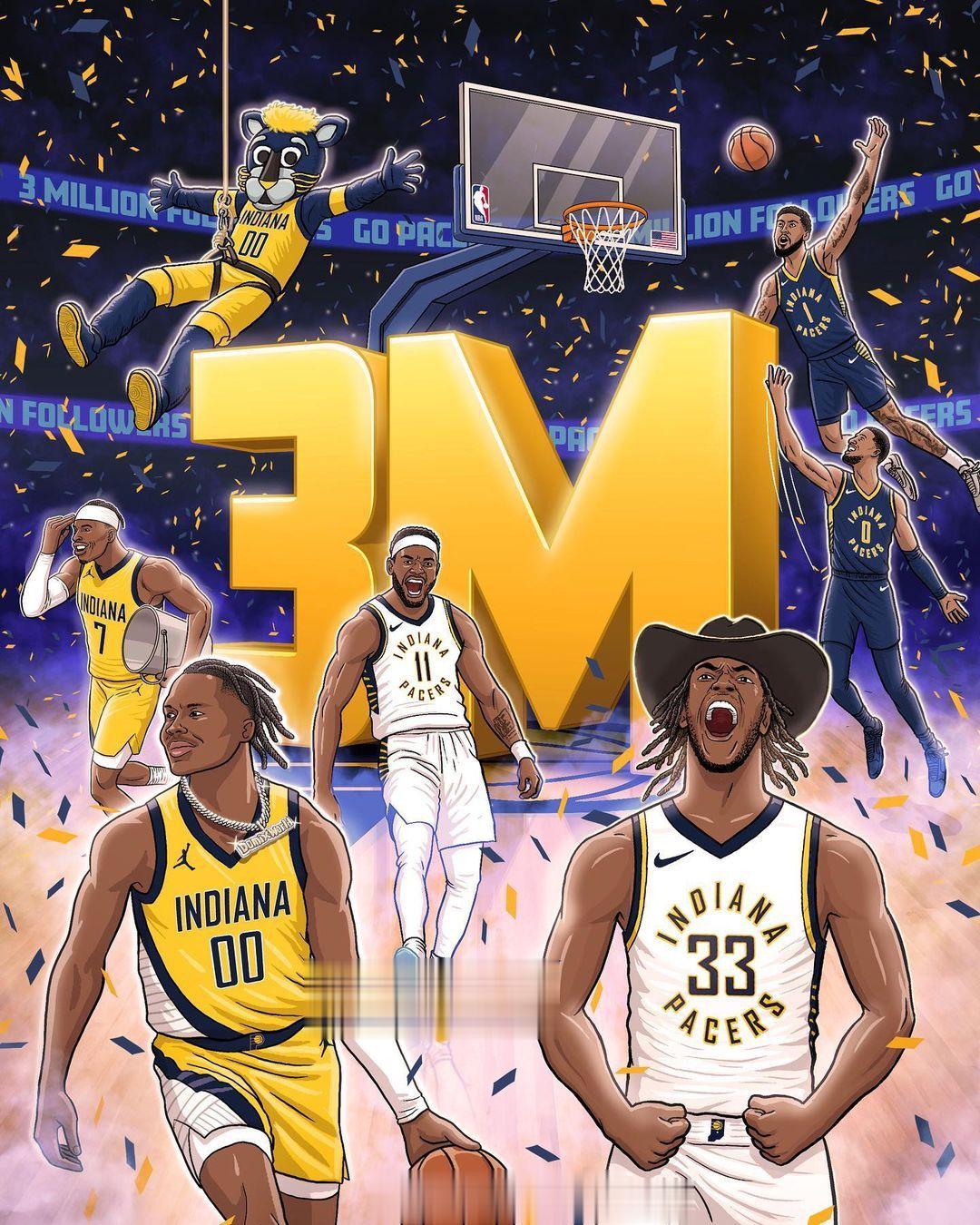 【印第安纳的进攻狂潮“席卷”NBA】步行者ins官方粉丝量飙升至300万！他们前
