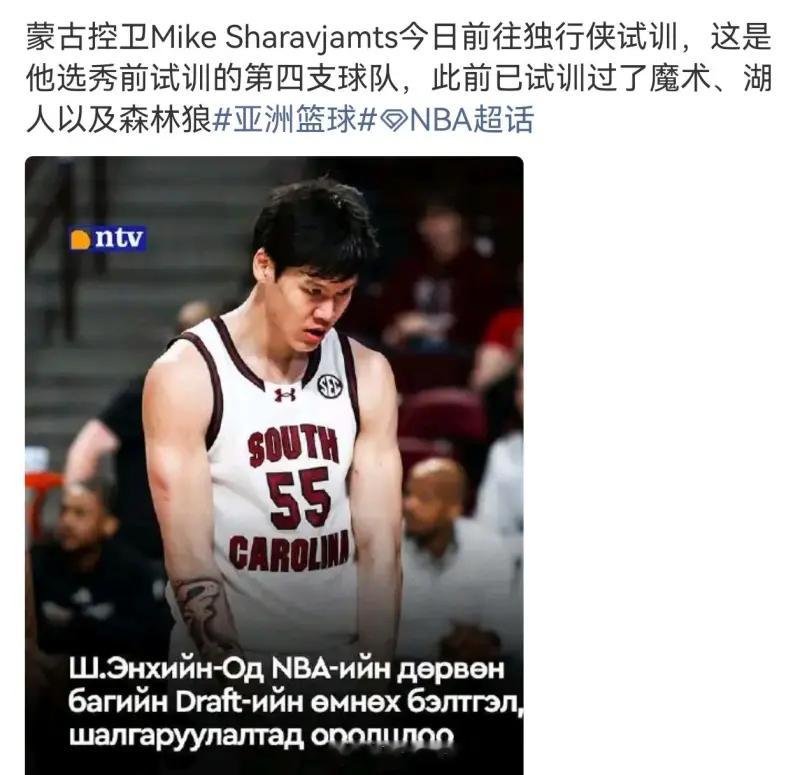 亚洲篮坛下一个霸主？蒙古球员麦考受到NBA多队追捧，目前已经试训4队，有希望成为