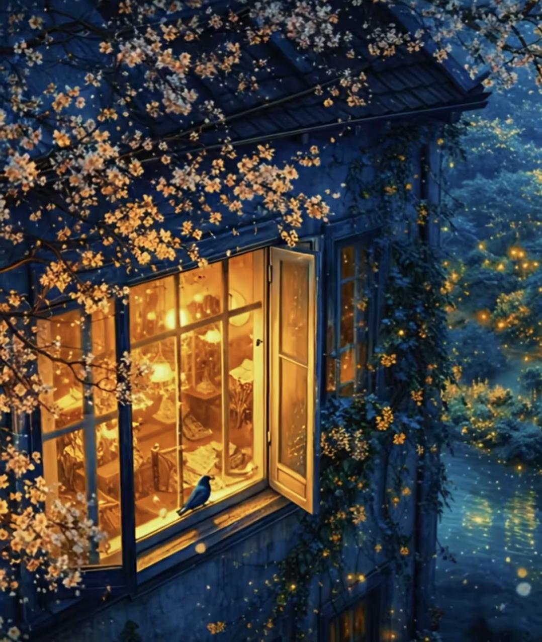 『清晨遐思』
四季踩着错落的节拍辗转，时光像漏过指缝的沙，轻悄得没留下声响，我们