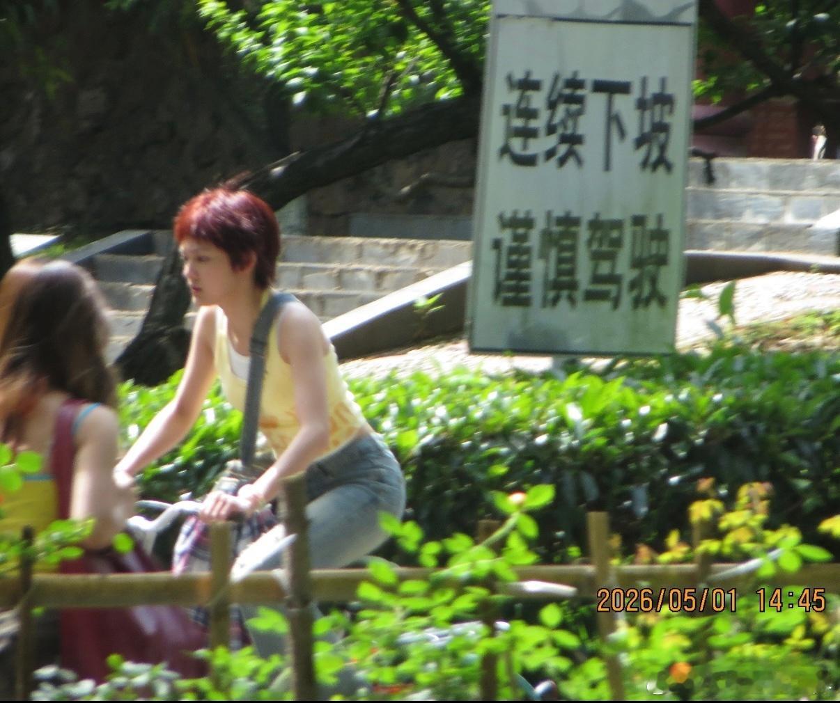 拍下了文淇明媚生命力的瞬间谁能拒绝这样的文淇啊！在阳光下自由奔跑，树影在她身后拉