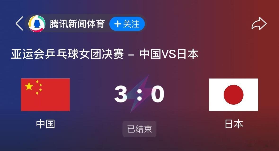 国乒女团金牌恭喜国乒女团3-0战胜日本拿下亚运会冠军，太争气了！！不仅是中国乒乓