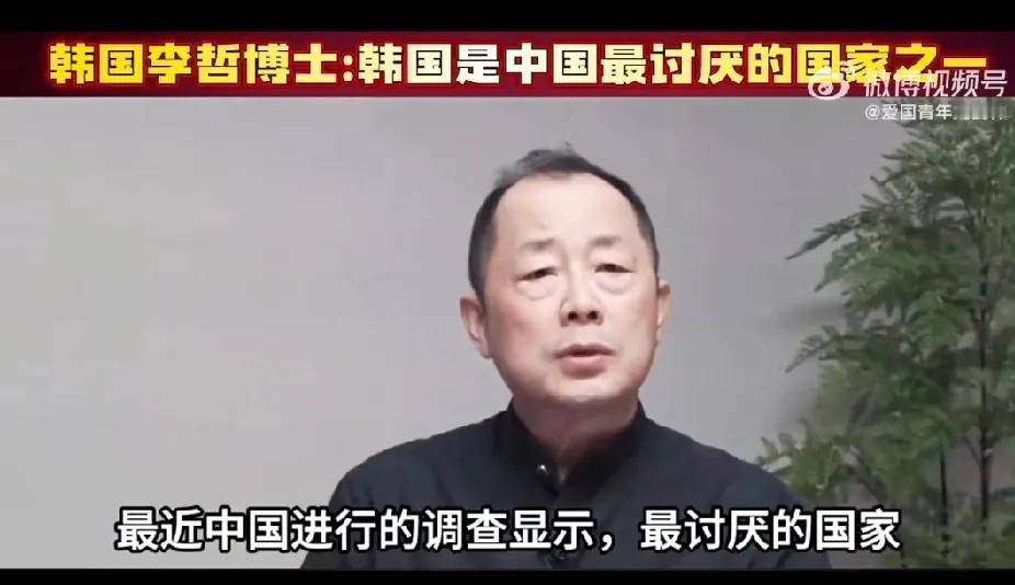 韩国学者李哲博士：韩国成为中国最讨厌的国家，不是之一，是第一！

我不同意李博士