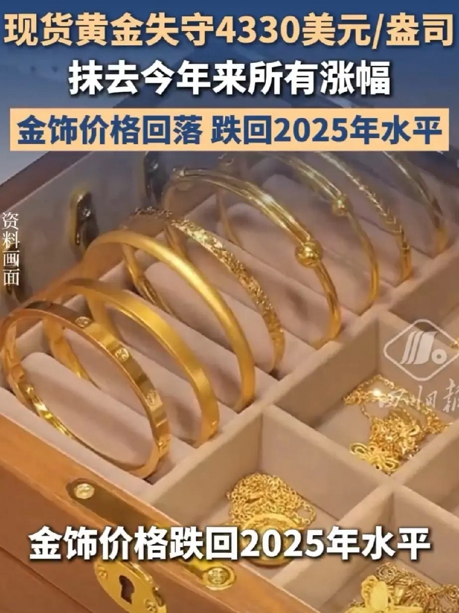 金饰克价跌到1316元这波下跌更像正常回调，不是大趋势彻底变坏。国际局势变化、油