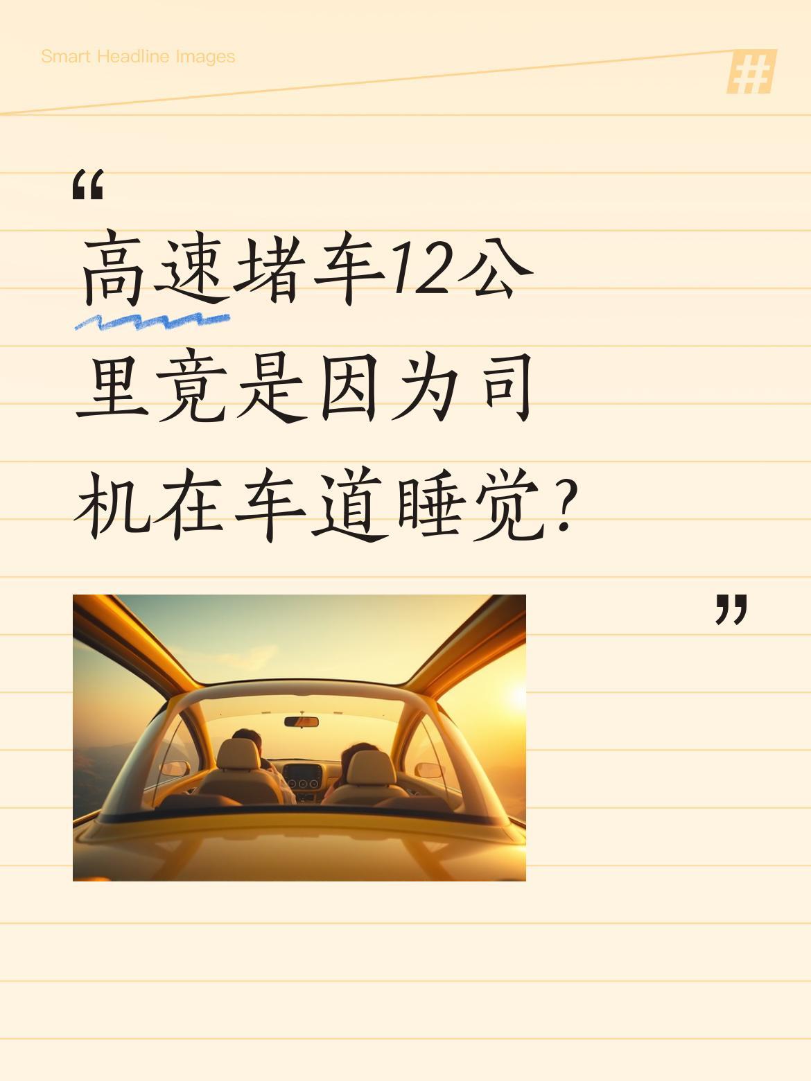 高速堵车12公里竟是因为司机在车道睡觉？
交警巡查发现，某路段拥堵竟因一位司机在