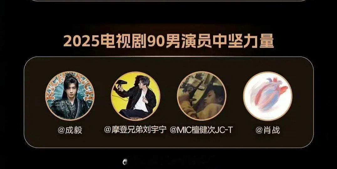 新浪娱乐评选出的90男演员中坚力量：成毅、刘宇宁、檀健次、肖战 这就是媒体心中的