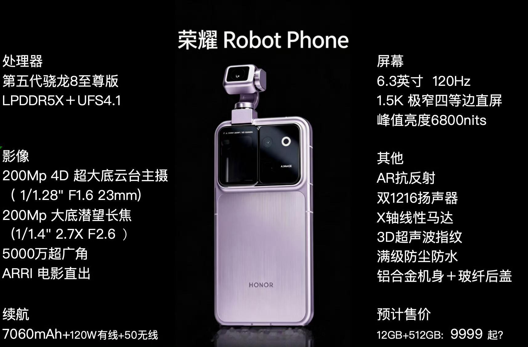 今晚7点，荣耀Robot Phone正式发布一定会留一个9999的起售价😎 