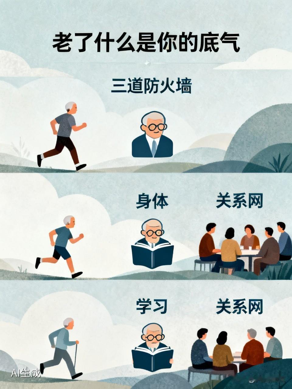 老了，什么才是底气？可不是光有存款或者指望儿女。真正的底气是给自己建的三道防火墙