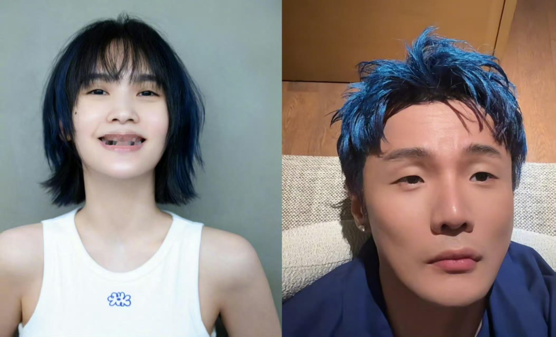 李荣浩杨丞琳果然真夫妻就是好嗑 我说哥~内娱最大的恋爱脑非你莫属~和姐染红蓝发色