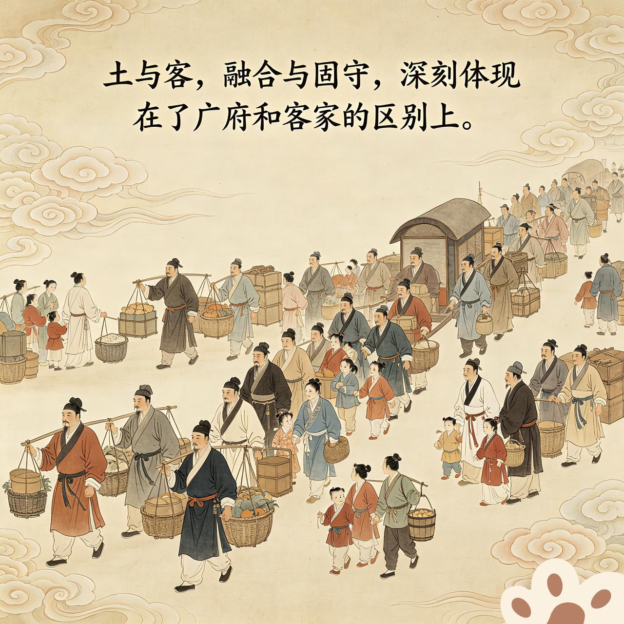 明清至民国，“土客”(当地人/外地人)概念认知里。
“土”，一般指诸如广州府等本