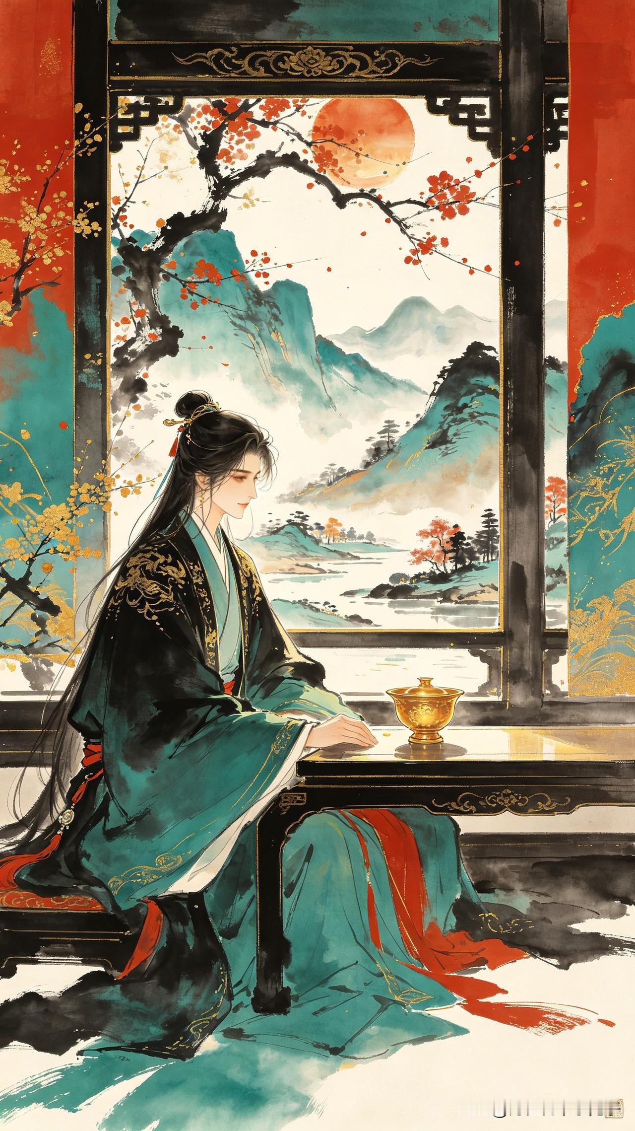 浮生一醉解千愁，
莫问红尘几度秋。
任尔窗前风月转，
        
…………