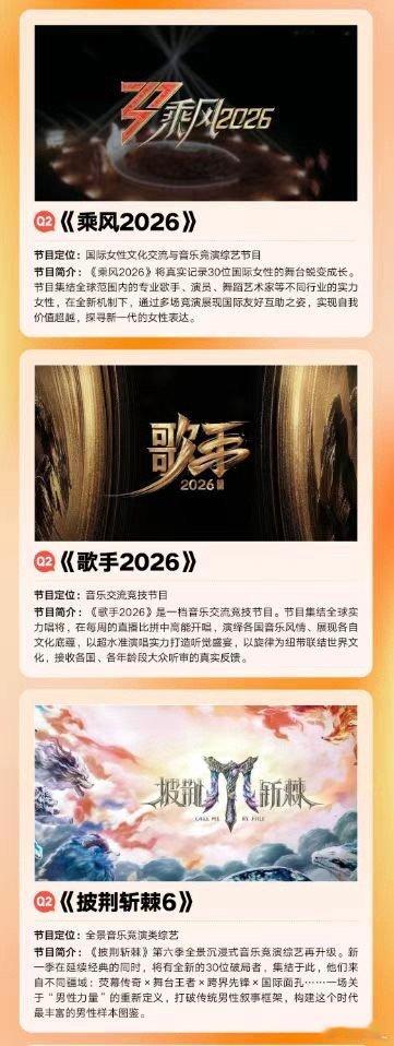 浪姐歌手披哥明年对打芒果新一季综艺及晚会片单 太好了，是我们爱看的强强对打修罗场
