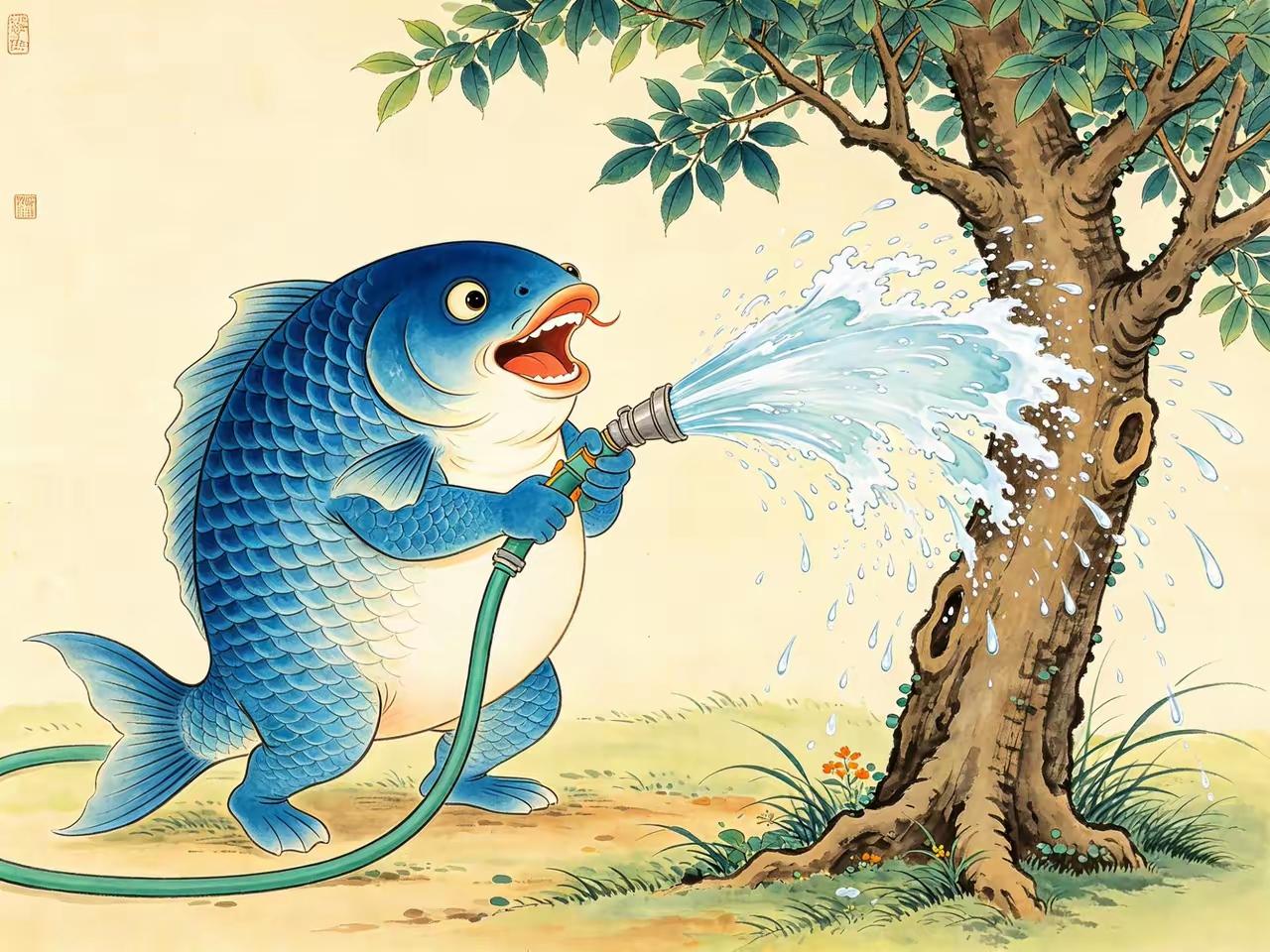 有鱼
放水冲
有大树
有这几样东西
滥竽充数便跃然纸上