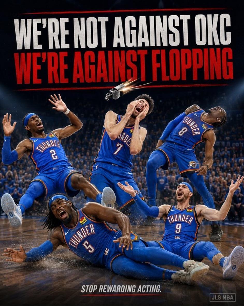 哈哈😂我们并不反对OKC。
但我们反对假摔。

如果NBA继续奖励假摔，这项运