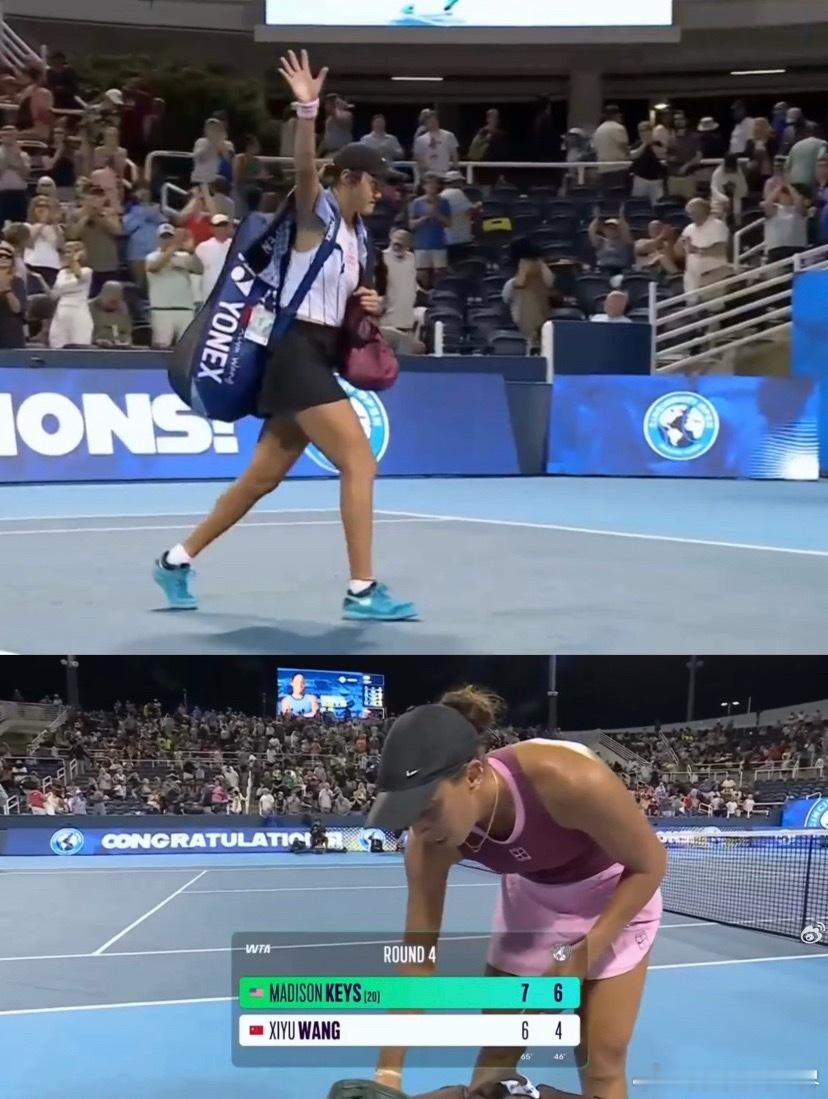 王曦雨0比2凯斯 WTA1000辛辛那提女单1/8比赛，🇨🇳王曦雨6-7 4