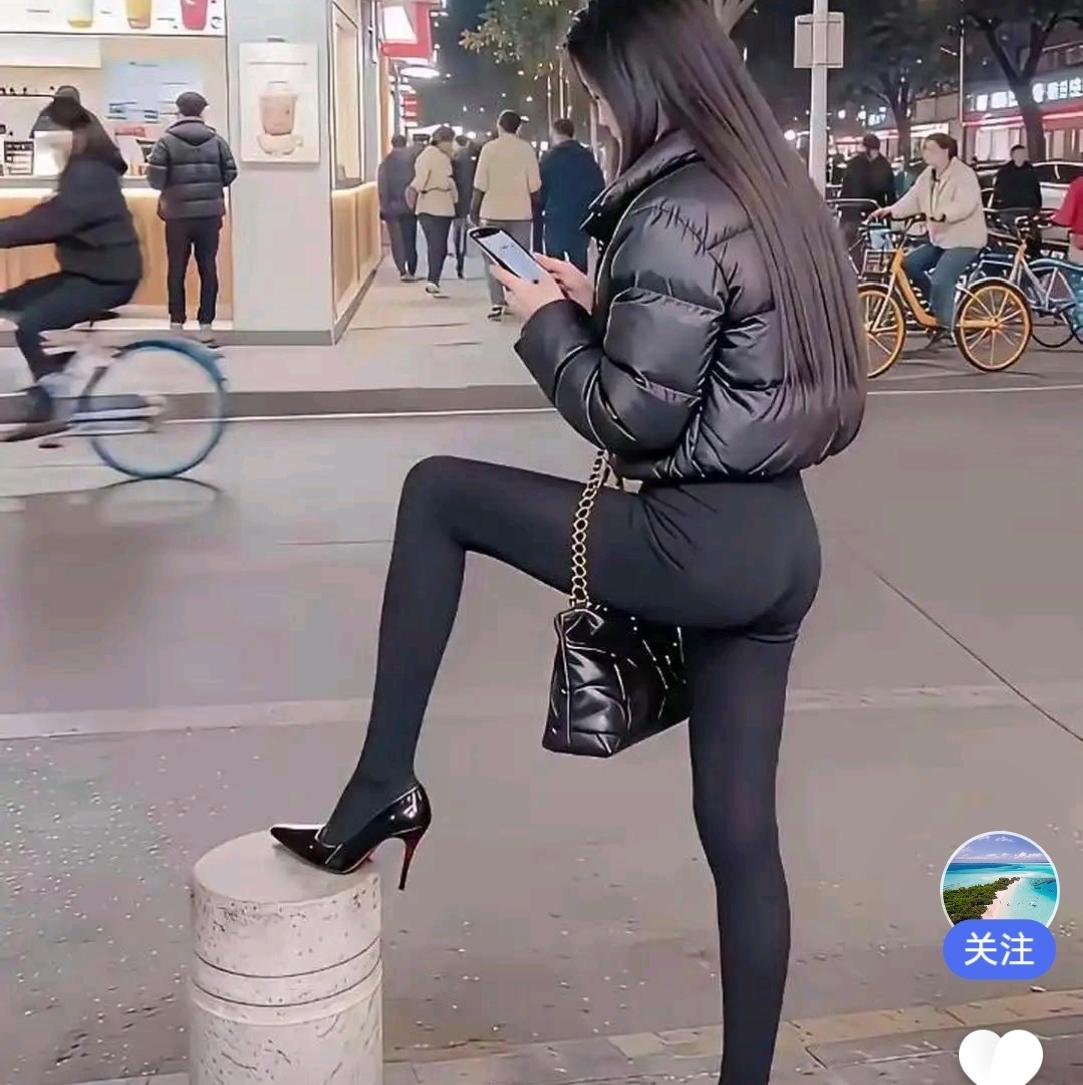 这身穿搭一般人真驾驭不了！
 
好久没见到这种穿搭了，真的太考验腿型！
 
晚上