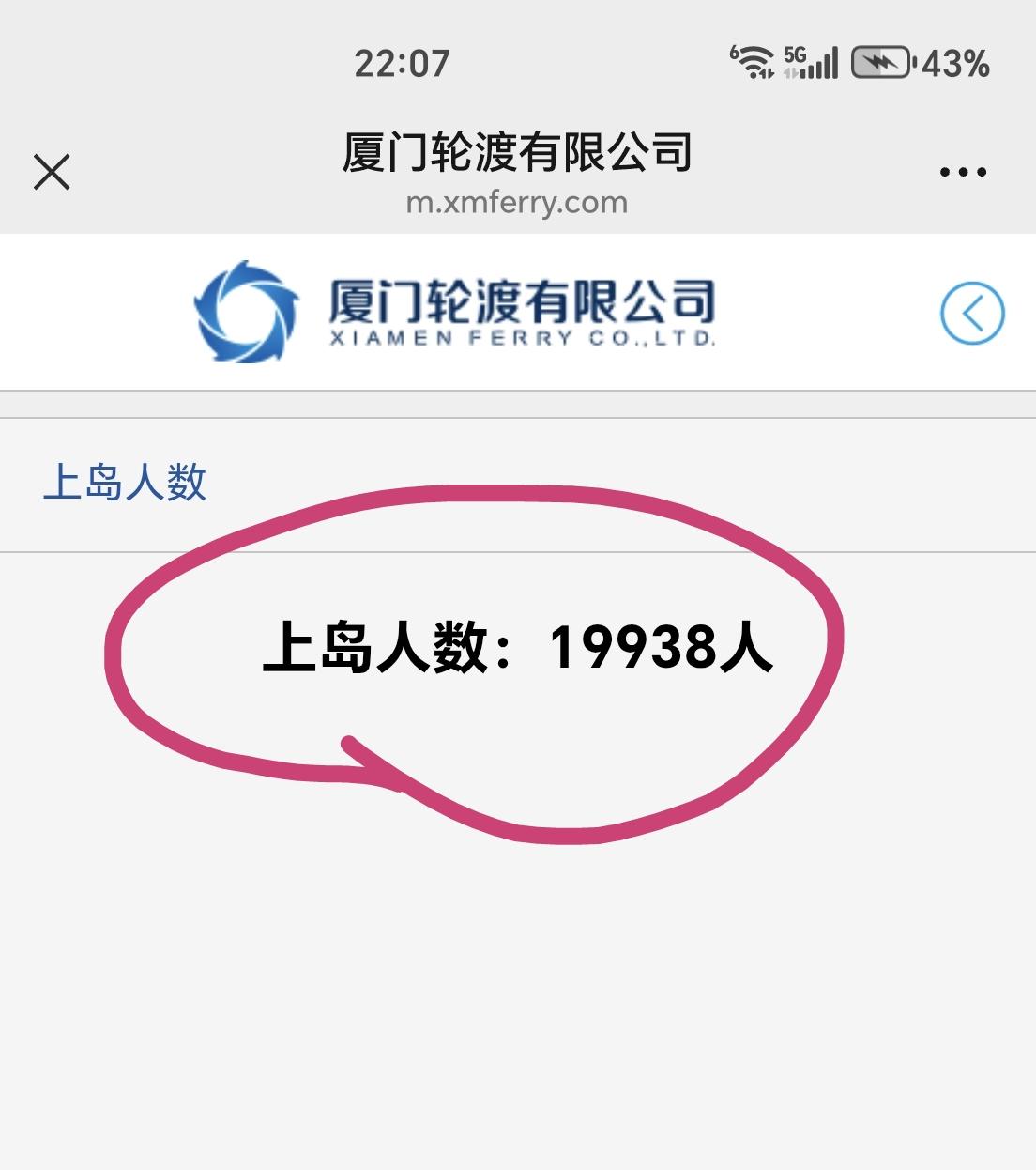 【9月29日（周二)，厦门鼓浪屿上岛人数超过1.9万人次】

今天是9月份倒数第