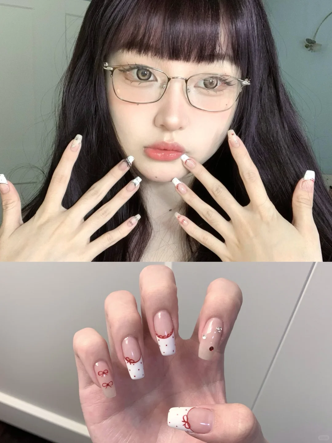 🍩ins风甜辣美甲｜夏天就要做双色美甲耶