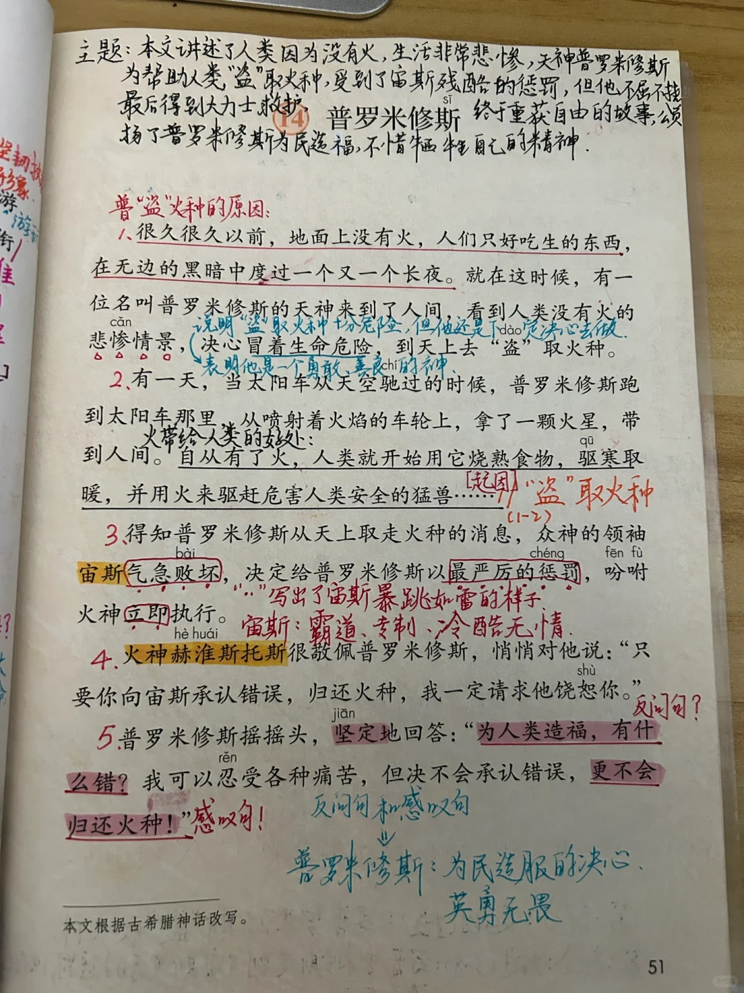 四上语文备课 14《普罗米修斯》