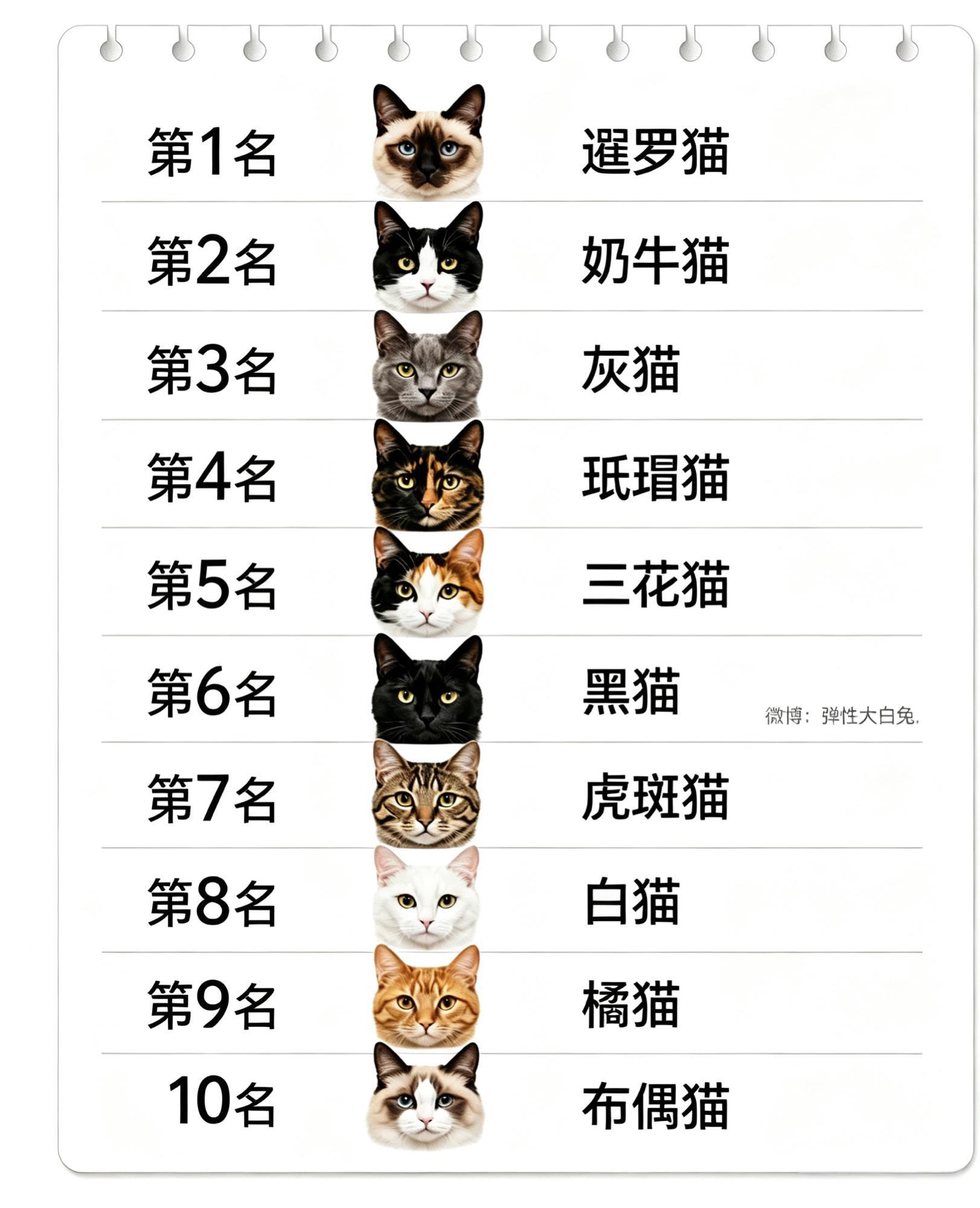 根据美国的一项研究结果，猫咪的智力水平排名： ​​​