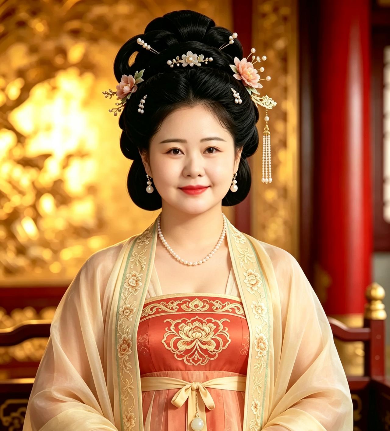 我让豆包帮我ps一些唐朝宫廷的相片，要么豆包把唐朝女子换成汉朝女子的装束，要么豆
