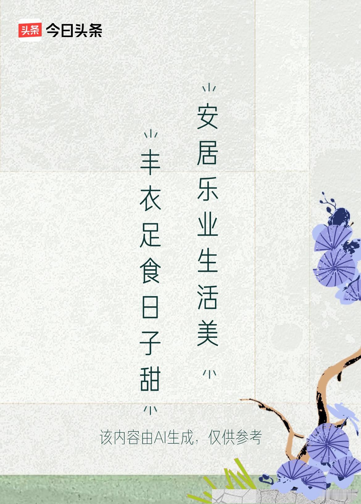 文学创作大会 这上联“丰衣足食日子甜”和下联“安居乐业生活美”对仗工整，描绘出了