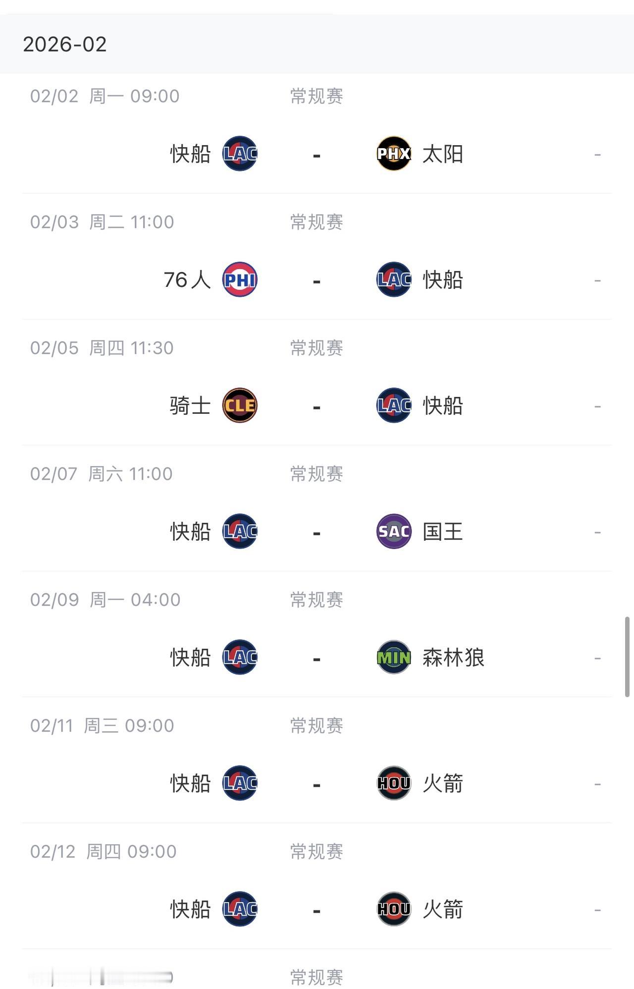 快船的“魔鬼赛程”来了！
1月份11胜4负战绩亮眼，但2月份的赛程看完，却让人倒