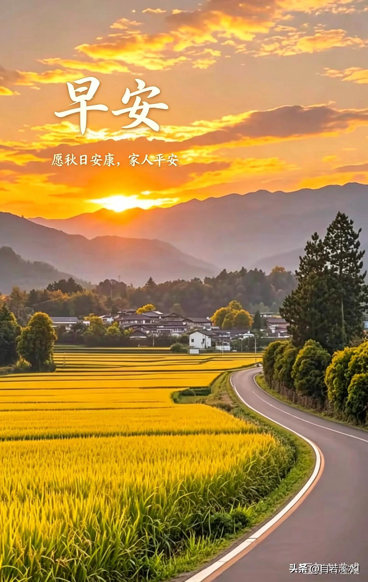 晨光照山野，福伴朝来，愿平安健康，诸事如意。