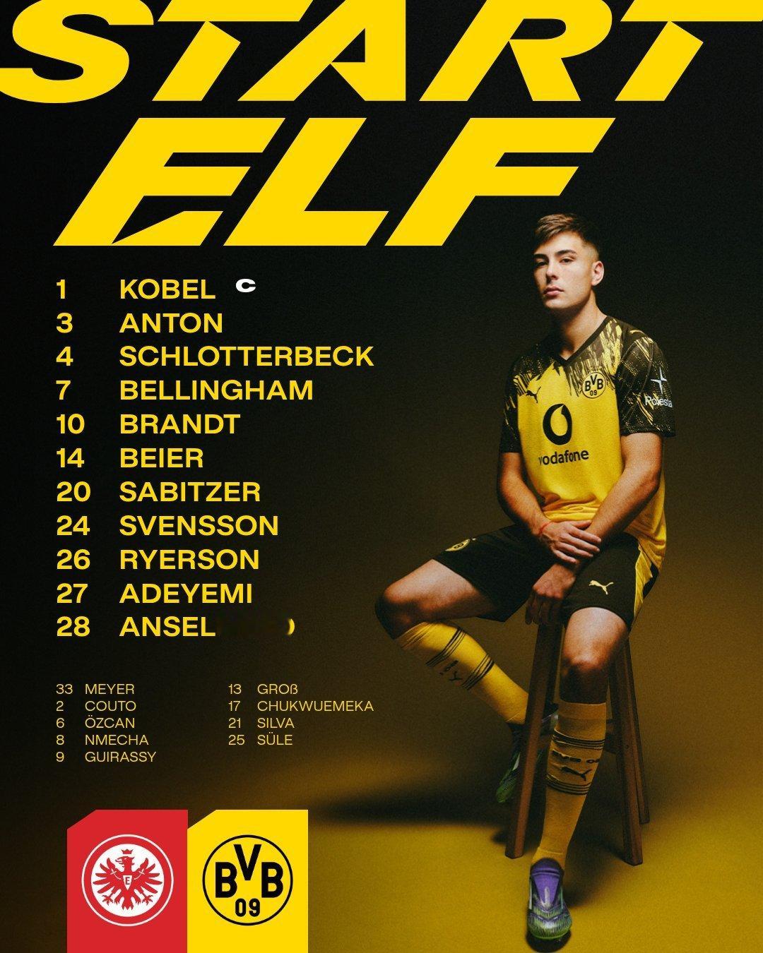 乔布在德国杯获得首发机会，对阵的是夏季有过转会传闻的法兰克福法兰克福vs多特蒙德