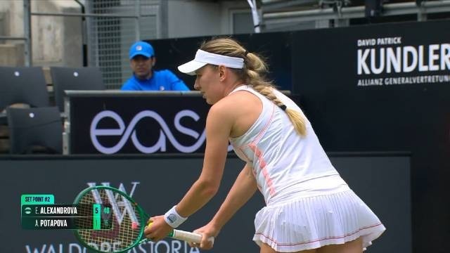 WTA500柏林首轮：亚历山德洛娃赢下首盘后，波塔波娃退赛