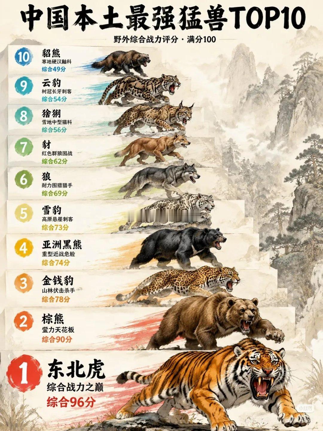 中国野外谁最能打？前三名有两只是"猫"