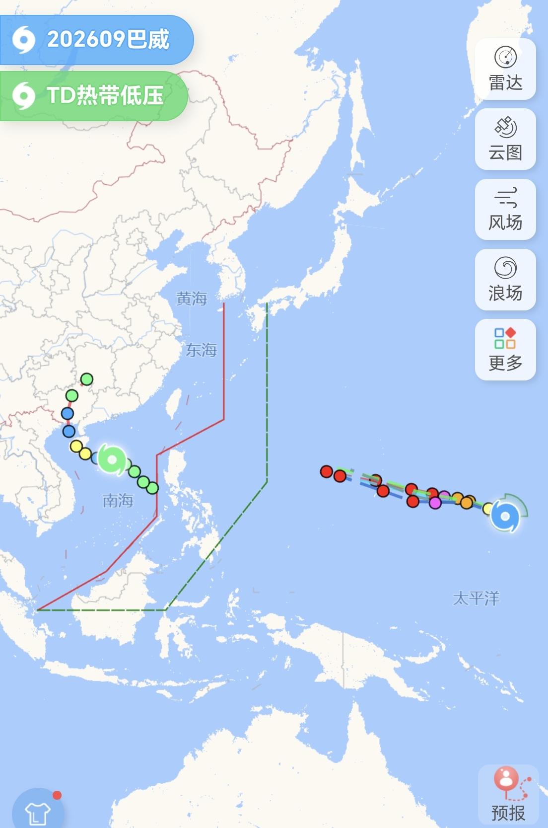 【大意外！9号台风“巴威”正式生成，南海热带低压被抢了名字】

按照此前预测，南