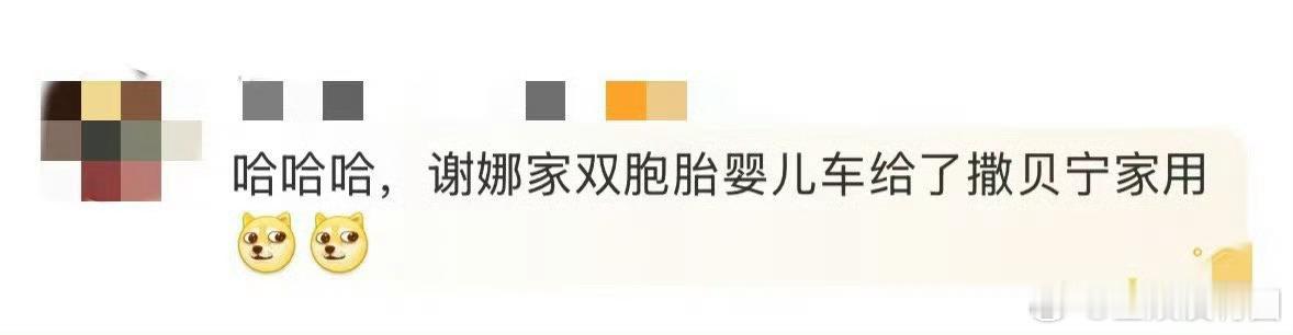 谢娜[超话]谢娜家双胞胎婴儿车给了撒贝宁家用 撒贝宁问谢娜家双胞胎婴儿车用什么样