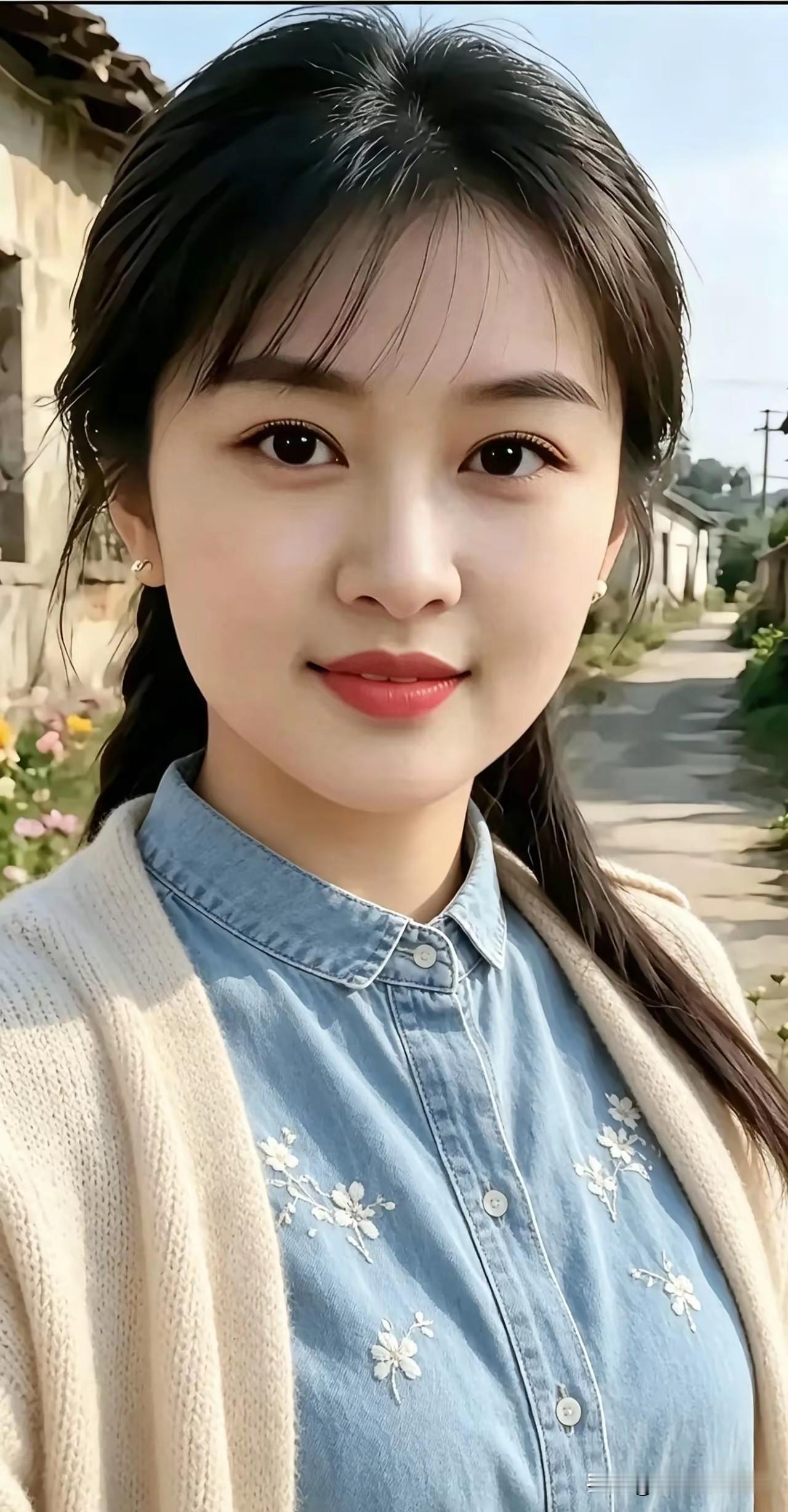 卜算子·村居韵
 
旧院映芳花，野径清风软。
素衬针织浅淡妆，眸蕴温情婉。
浅笑