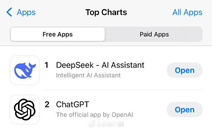 【 DeepSeek苹果美区下载榜超ChatGPT  DeepSeek登顶苹果美