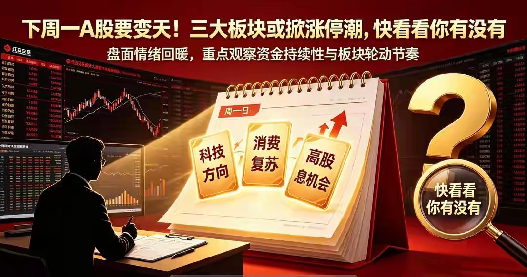 周一A股即将迎来变局！三大主线有望掀起涨停潮，速自查持仓今天是7月25日周六，周