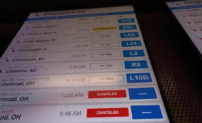 【美单日航班取消量超2000次】当地时间9日，航班追踪网站FlightAware
