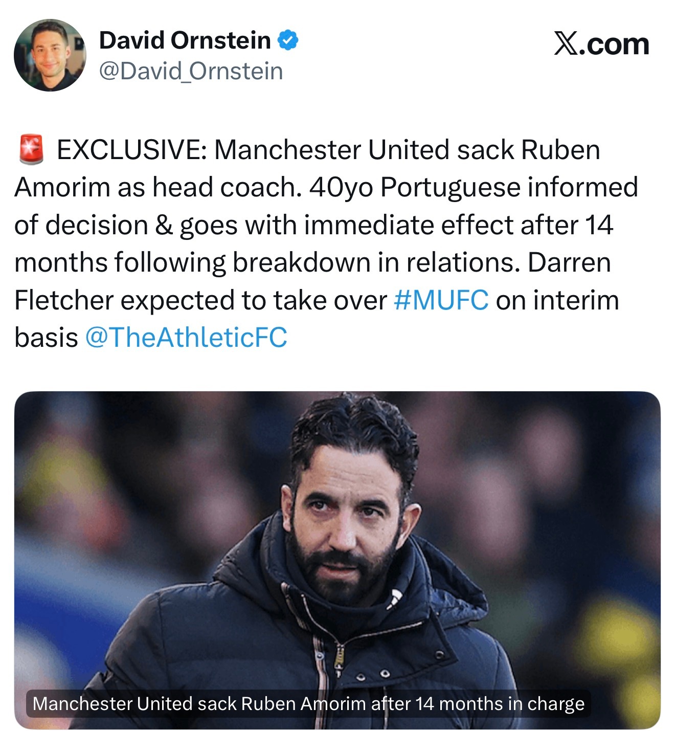 阿莫林突然就下课了……不知道对齐尔克泽的转会有什么影响 