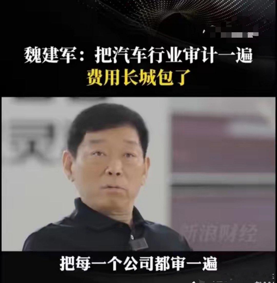 长城魏建军：把汽车行业每一个公司都审计一遍，费用长城包了……大家说先从哪个公司审