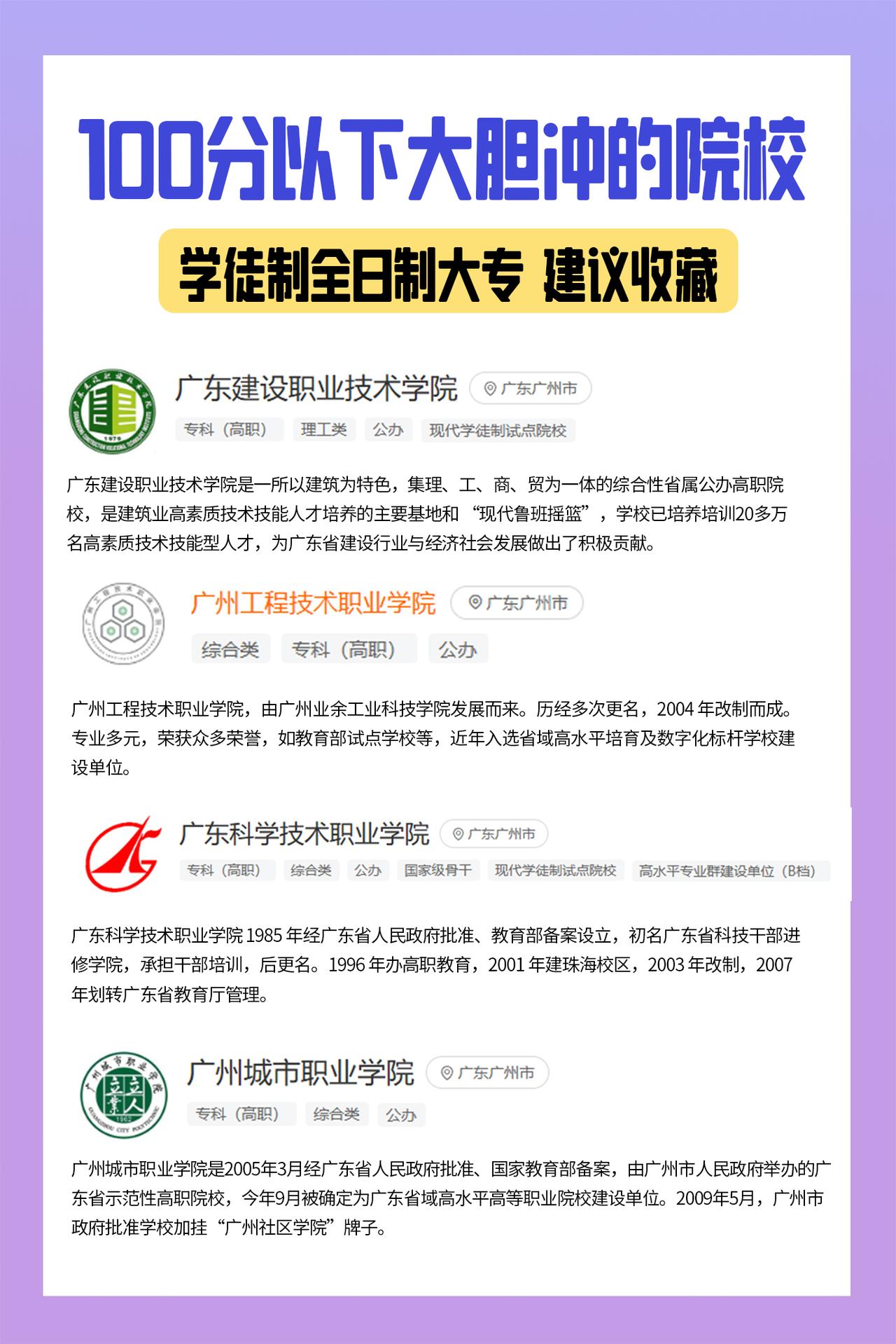 总分100分以下可以选择的全日制院校

如果你的总分成绩不理想 无法选择更好的院