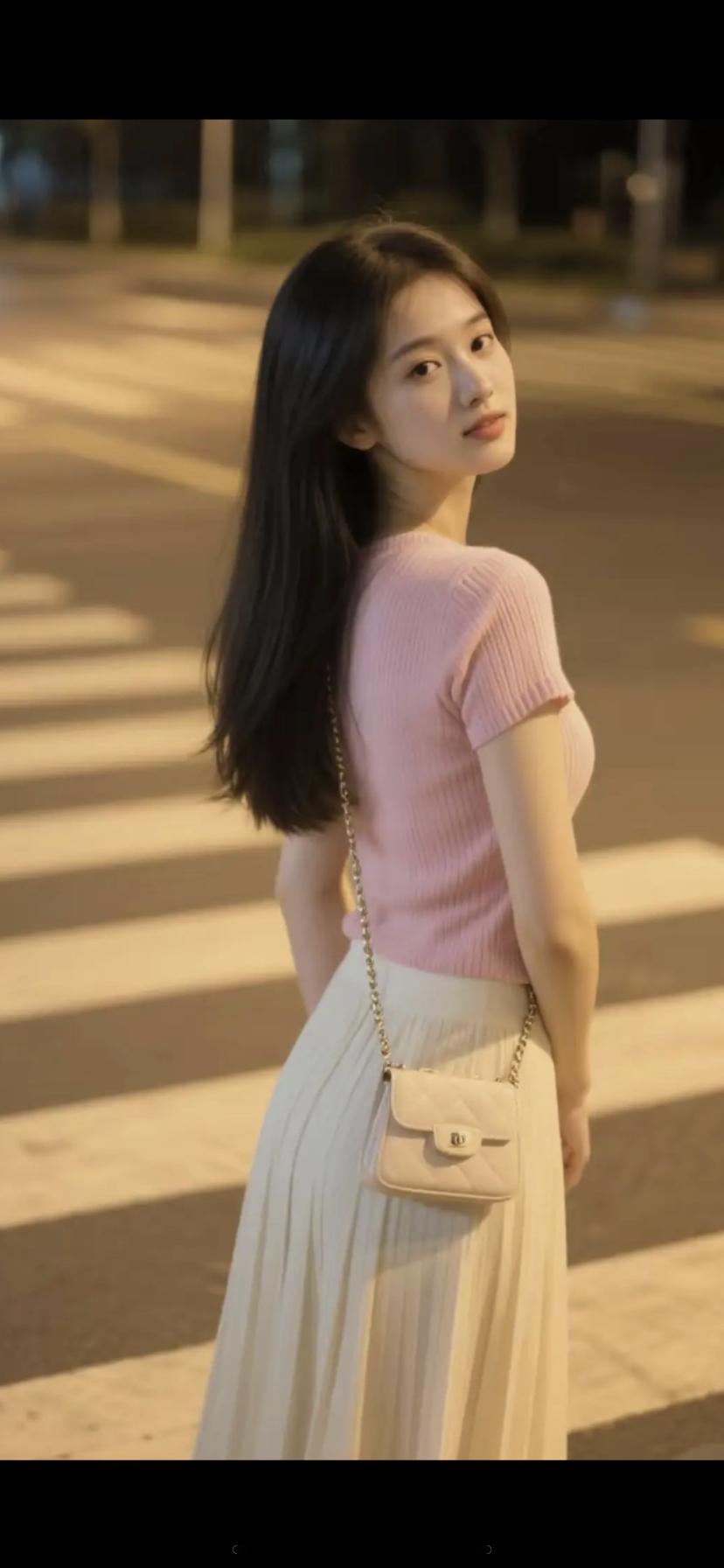 夜色如墨，美人如画。