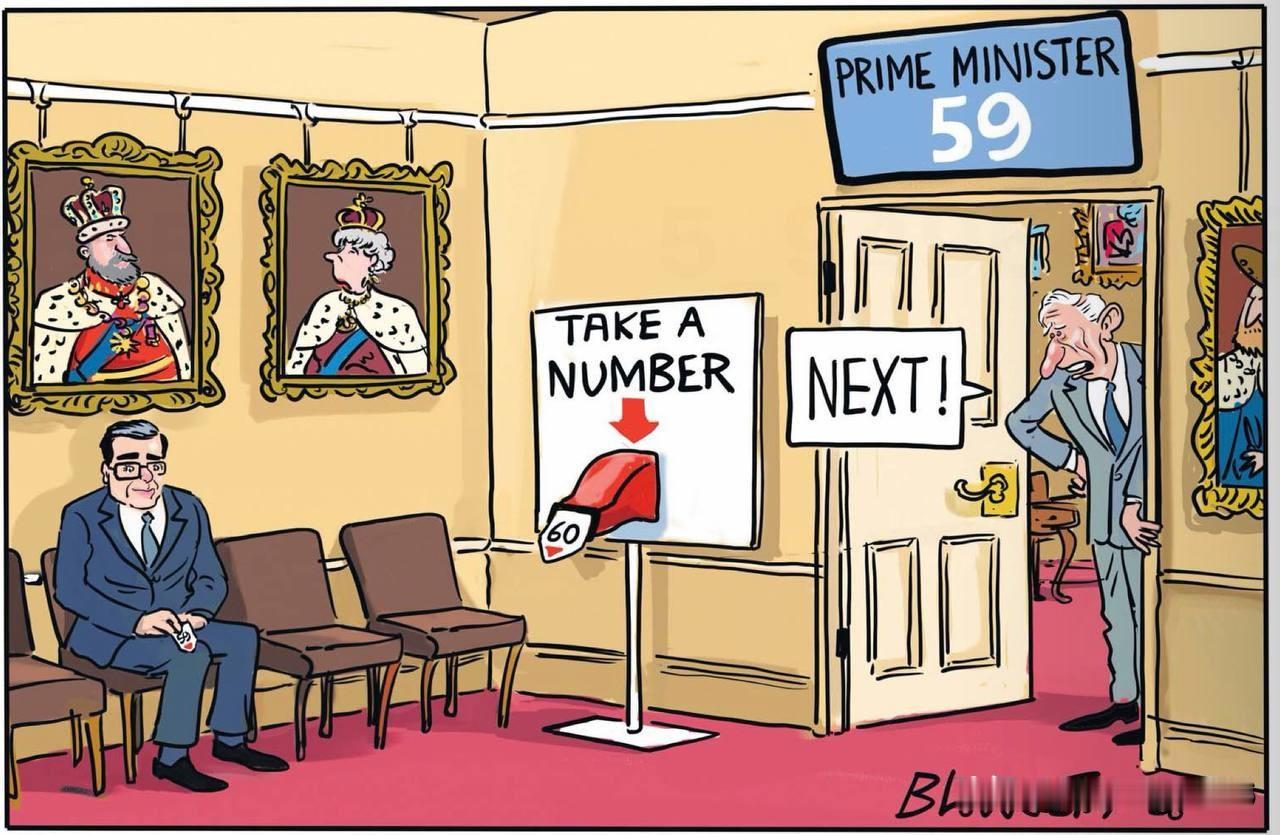 🇬🇧鉴于英国首相频繁更迭，觐见国王的流程或许很快就会变成这样：人们需要凭号码