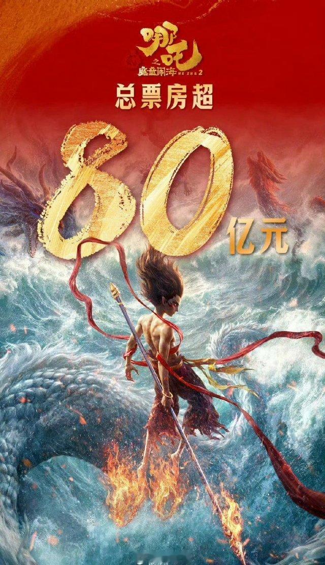 哪吒2票房破80亿了！！百亿票房这不指日可待了？再这样下去我真的要二刷了！ 