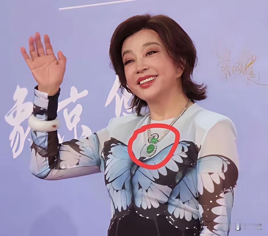 庆奶绝不是一般人，光戴的绿宝石查了一下，价值几百万。并且每次出席活动戴的都不一样