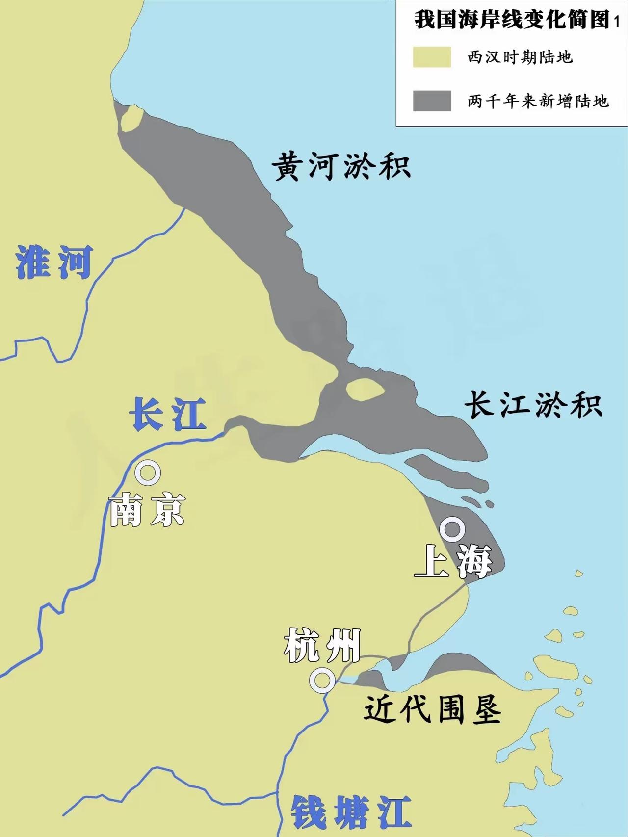 论造陆能力，黄河>长江>珠江。
黄河年均输沙量历史约16亿吨，现代约3–5亿吨，