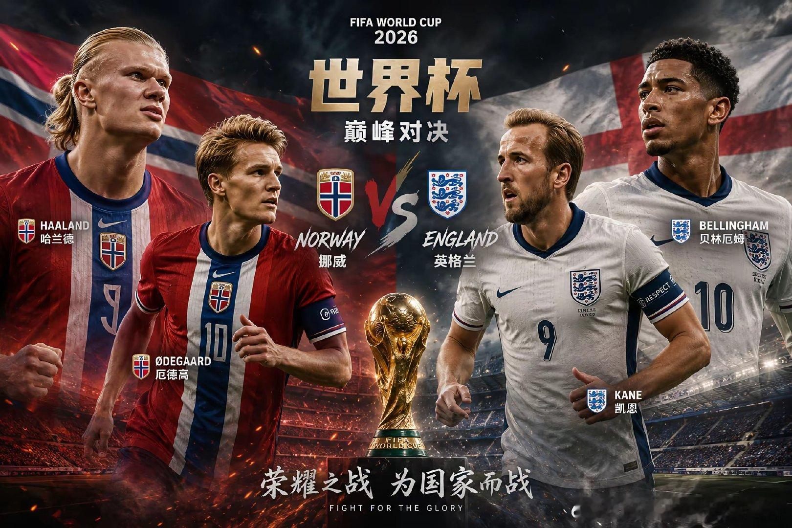 这两谁更有冠军相？挪威vs英格兰 2026世界杯